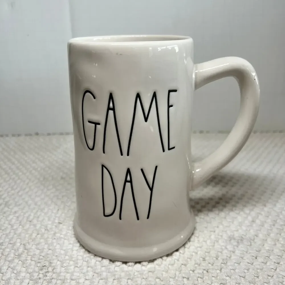 Rae Dunn GAME DAY Football Mug Stein 20oz Large Sports Beer Coffee Cup